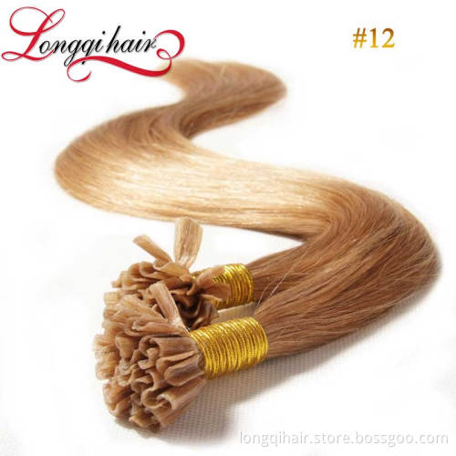 White Blond Malaysia Nail Or U Tip Hair Extension